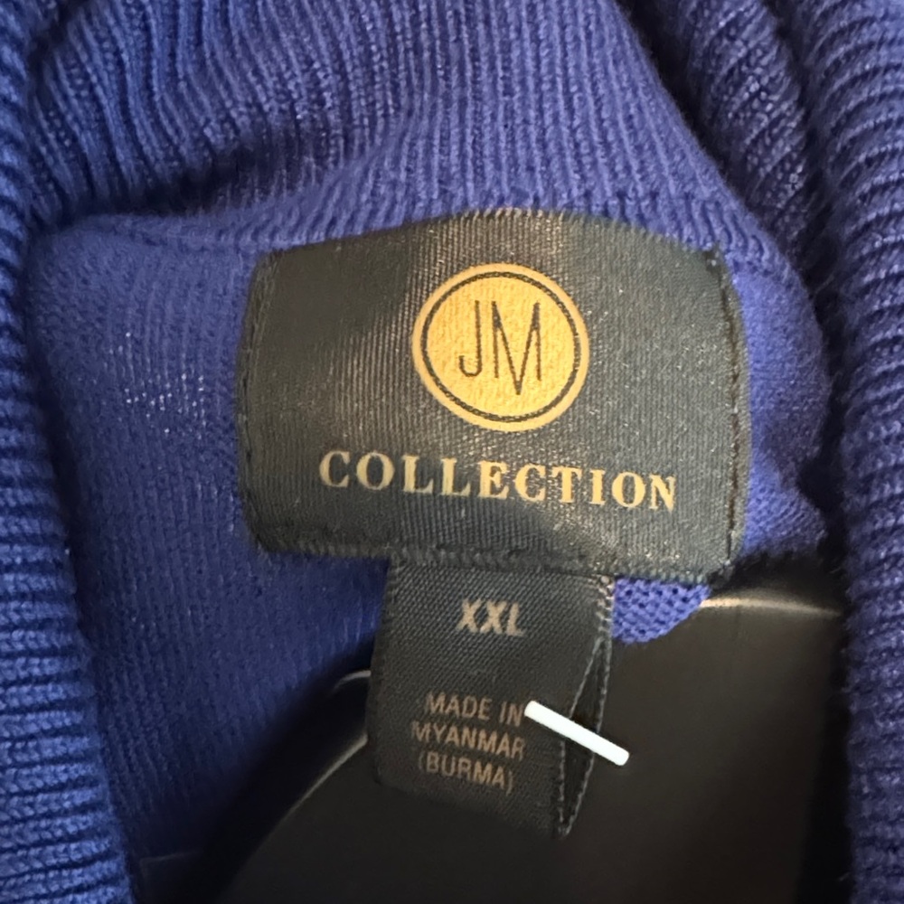 JM Collection Deep Blue Knit Turtleneck NWT size XXL - Picture 2 of 9